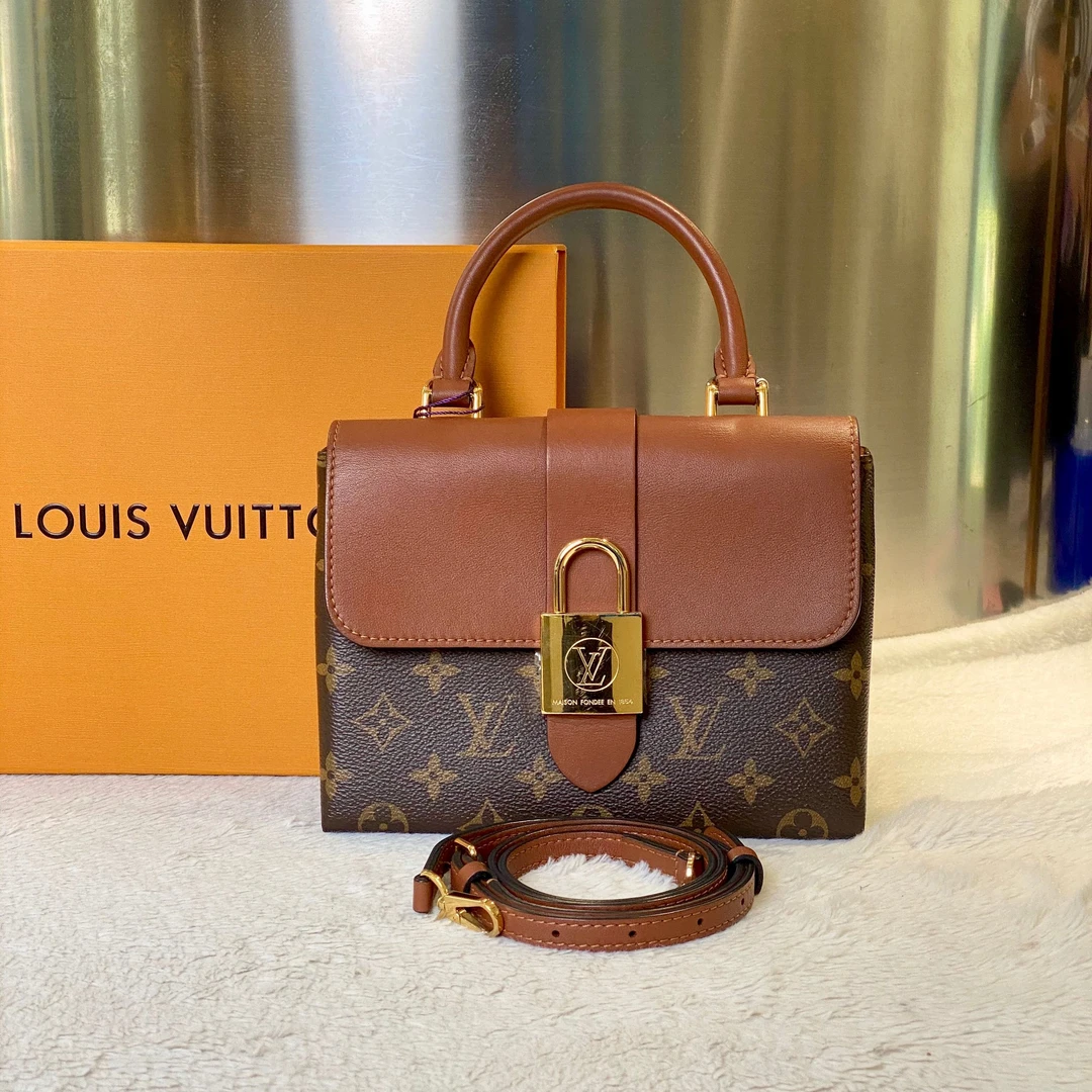 99新 LouisVuitton/路易威登 古有98新LV焦糖锁头手提斜挎包4877