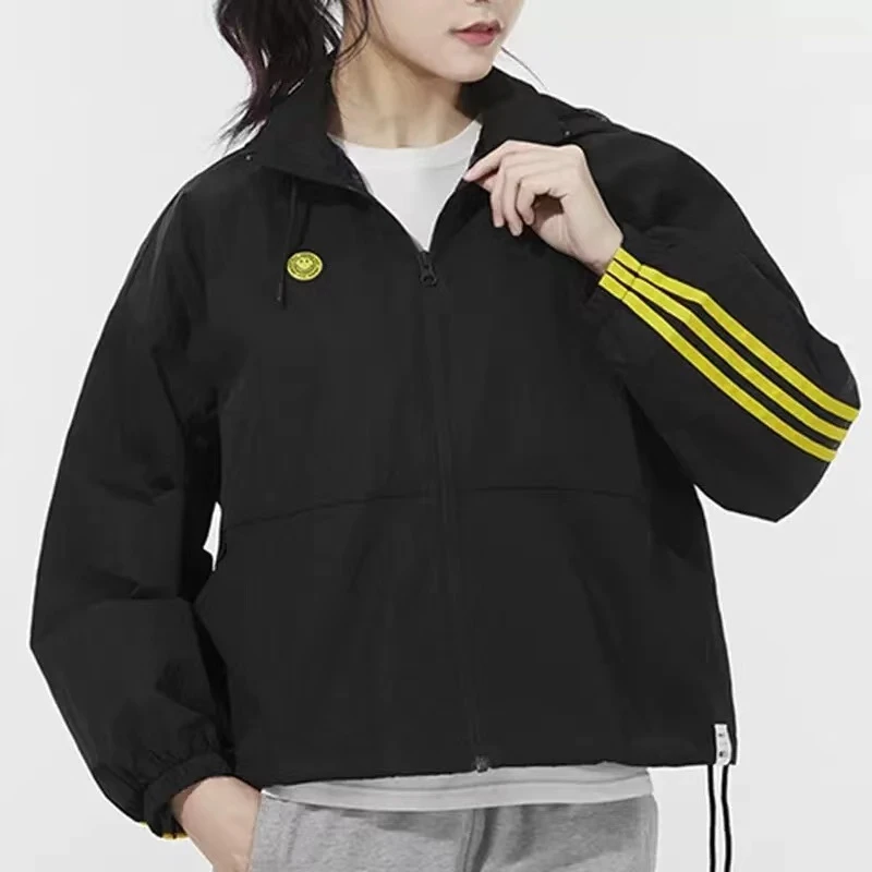adidas阿迪达斯neo女装连帽女休闲笑脸运动夹克外套HE7953