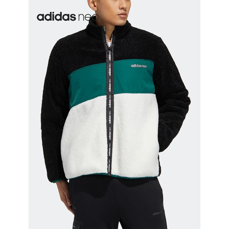 adidas/阿迪达斯阿迪达斯Neo男子保暖仿羊羔绒运动拉链外套GU0840
