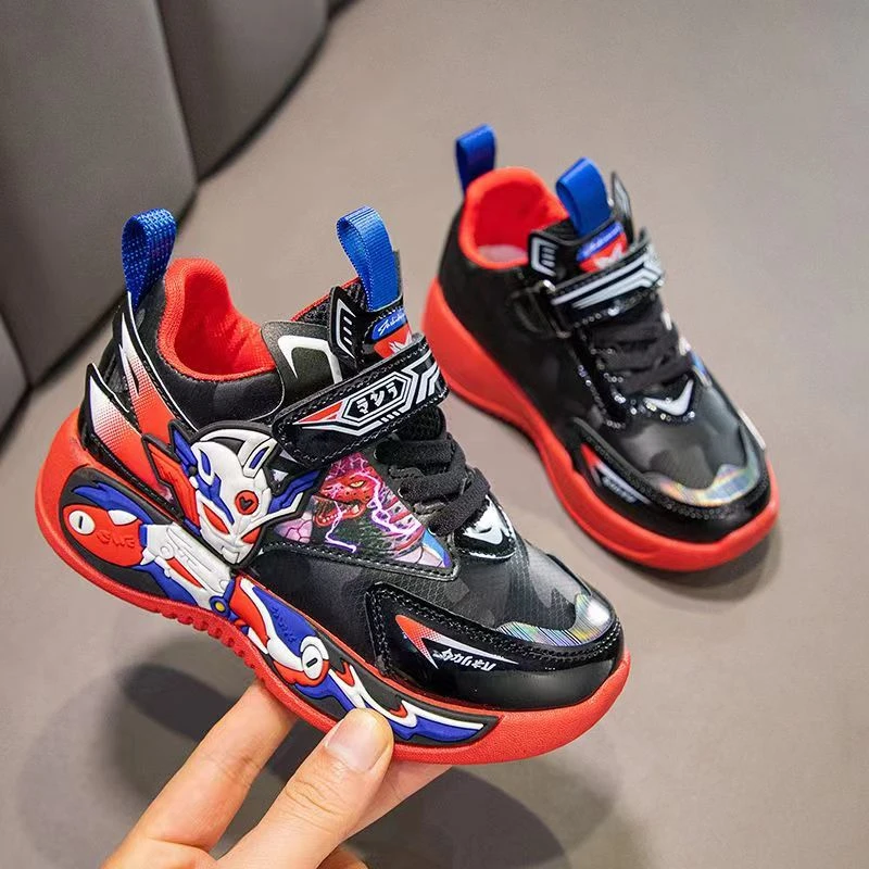 奥特曼男童运动鞋2023秋季新款选择纽扣防滑老爹鞋中大童春季单鞋