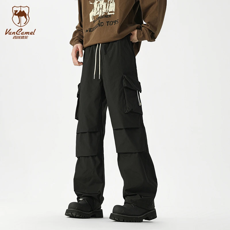 VANCAMEL/西域骆驼春秋男女休闲裤大码运动裤宽松户外工装九分裤