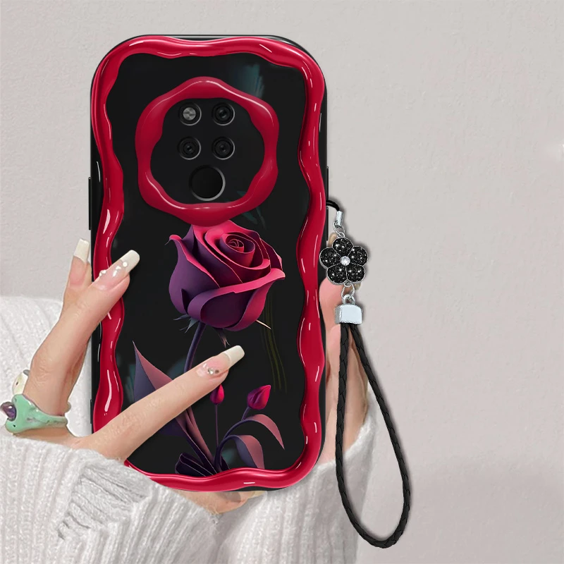 红色玫瑰适用华为mate20手机壳全包防摔mate20pro奶油纹网红新款