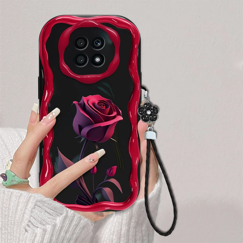 红色玫瑰适用华为荣耀x20手机壳防摔NTN-AN20奶油纹网红新款小众