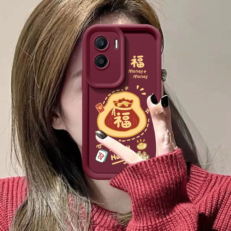 适用荣耀X50i手机壳CRT-AN00红财液态硅胶全包边软胶网红防摔潮牌