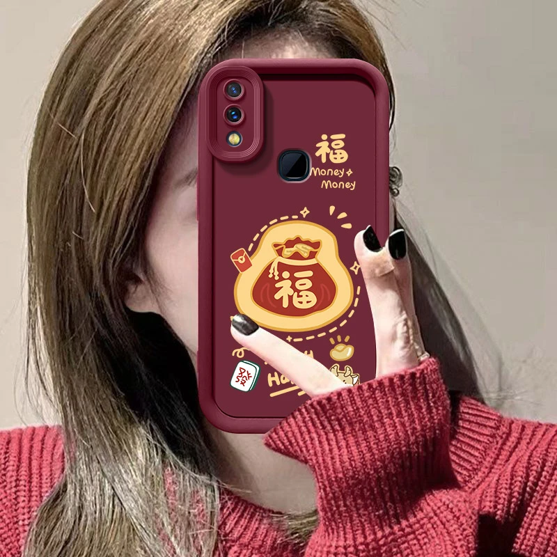 适用vivox21后指纹手机壳财红潮牌全包边时尚液态硅胶软胶网红tpu