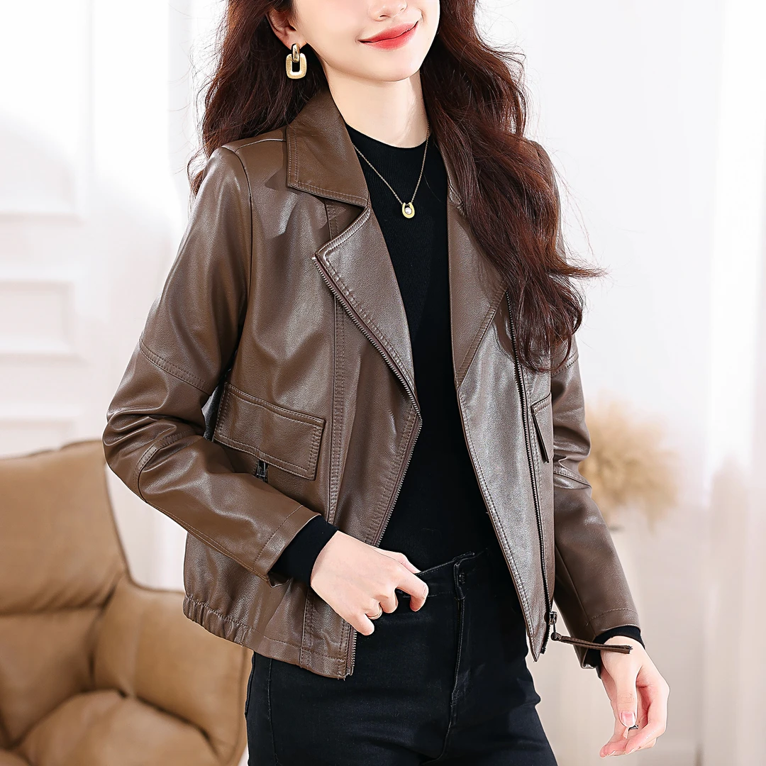 皮衣女外套2025年秋冬新款韩版皮夹克外套修身显瘦机车服大码潮