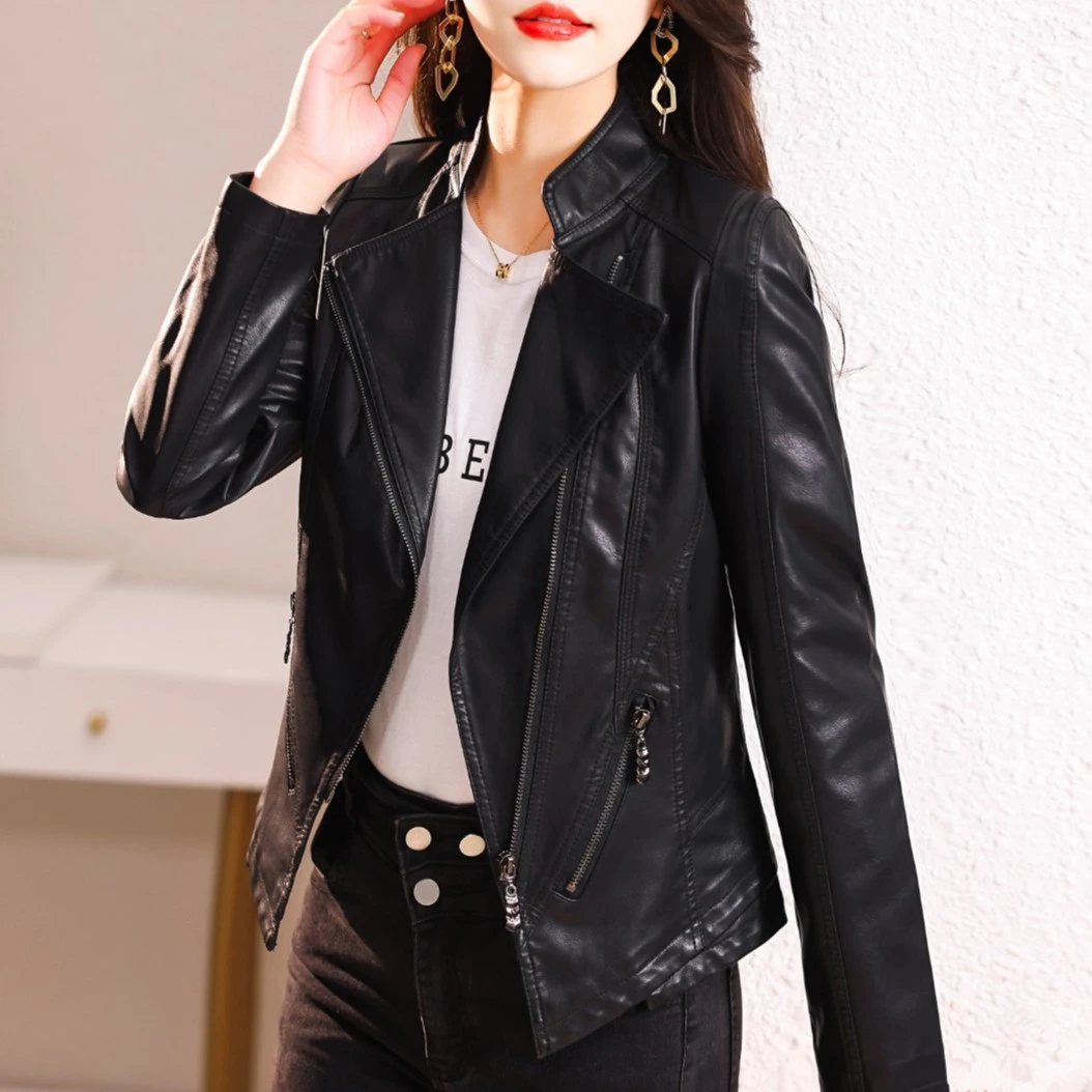 皮衣外套女2025年秋冬新款韩版小皮衣修身PU皮机车服加棉皮夹克潮