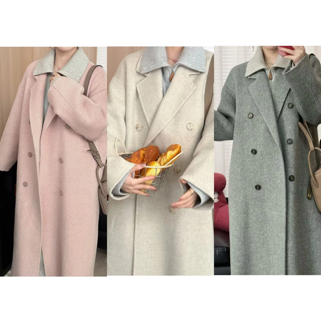 美静 【奶酪陷阱】大衣含羊毛羊驼毛桑蚕丝大衣XMZH5157