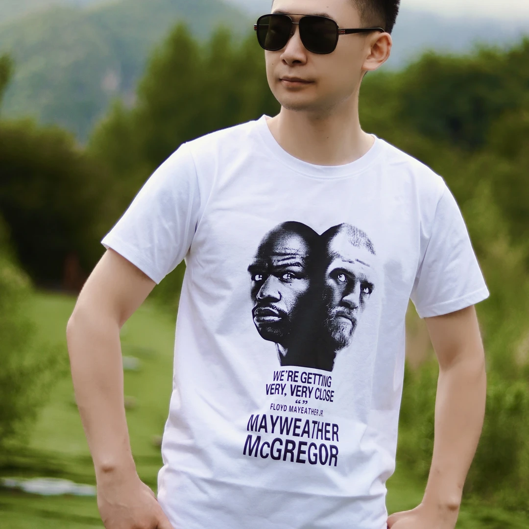 C27 康纳嘴炮VS梅威瑟短袖T恤UFC拳击格斗男休闲棉运动搏击泰拳