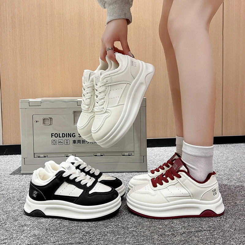 厚底小白鞋女2024年秋季新款百搭小个子运动休闲板鞋P6218