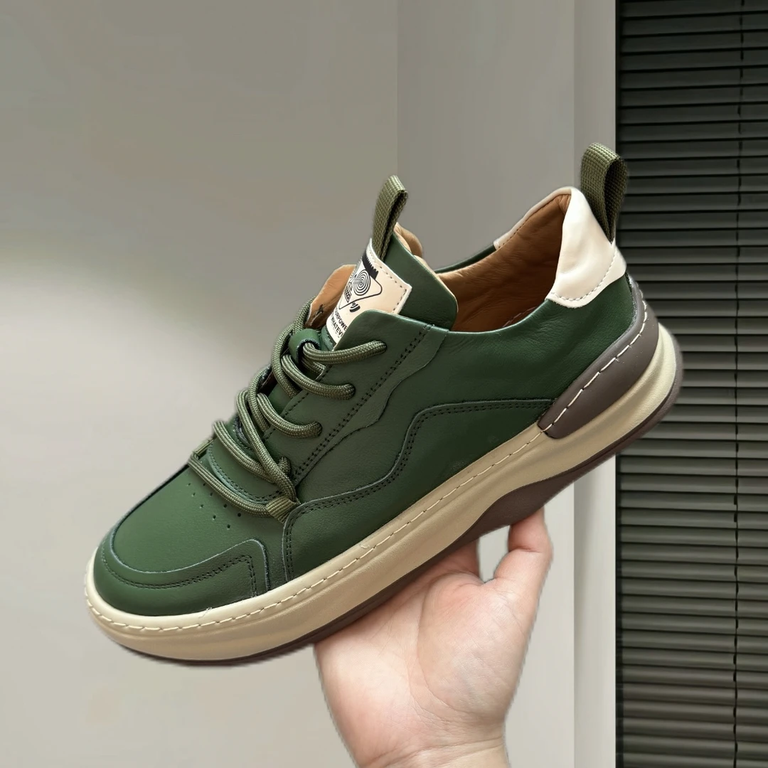 头层牛皮2024秋季新款男士百搭休闲潮流透气时尚男鞋2305