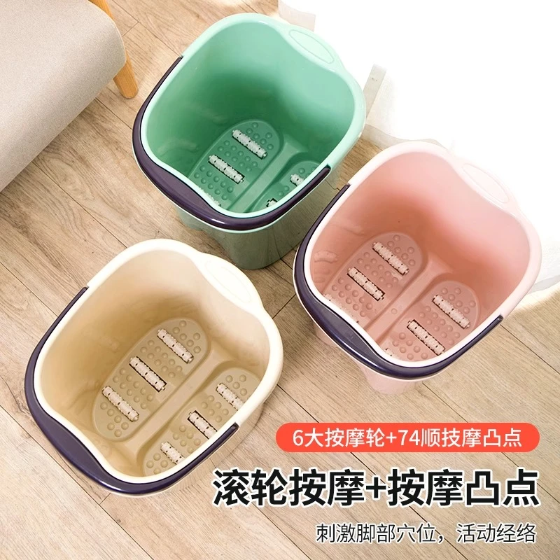 泡脚桶家用过小腿塑料洗脚盆便携式宿舍养生按摩加厚手提足浴桶