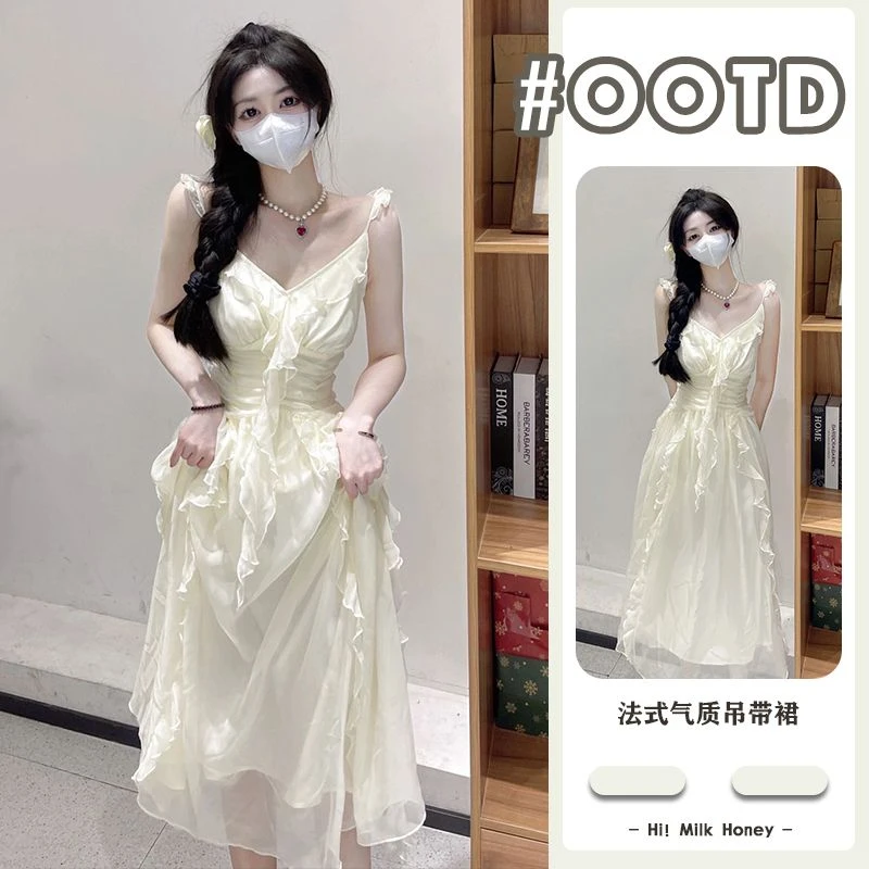 睡裙女款爆款新款初恋感沙滩裙超仙海边度假法式高级连衣裙居家