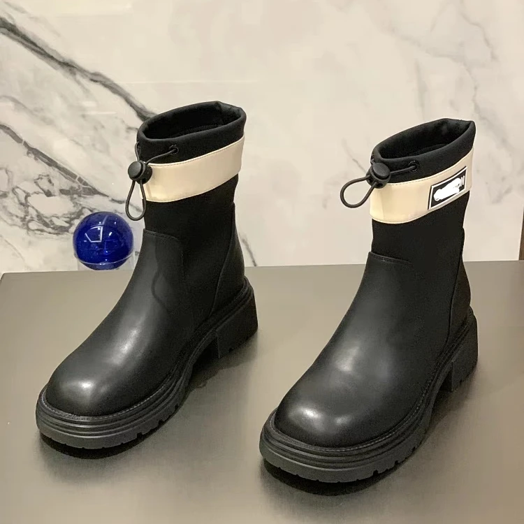 韩版新款秋冬小众设计感英伦网红瘦瘦短靴96661(加薄绒)