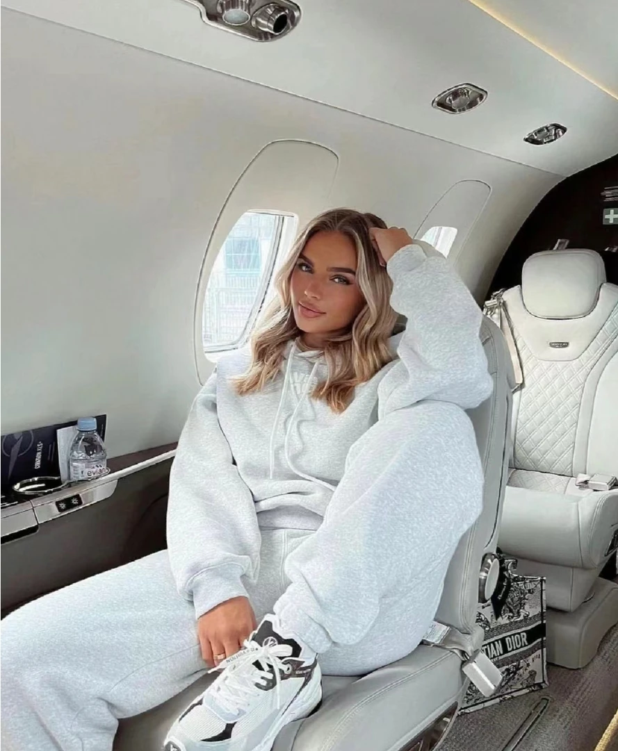 【娜娜专属】 字母徽标毛圈布连帽卫衣 薄款浅灰色