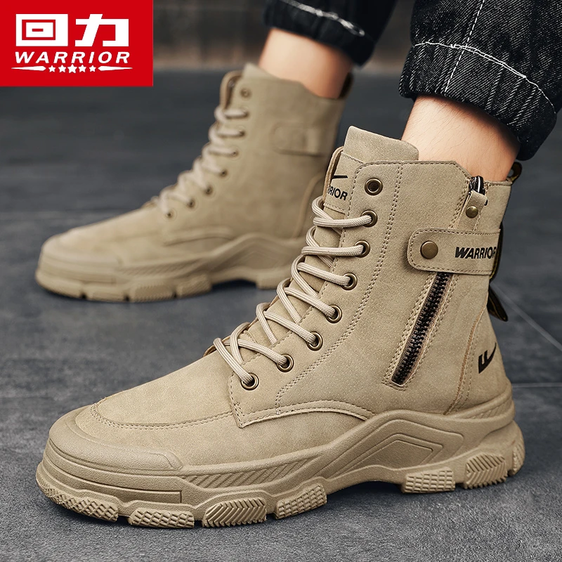 回力男鞋秋季新款潮流百搭男士工装靴英伦休闲马丁靴户外防滑潮鞋