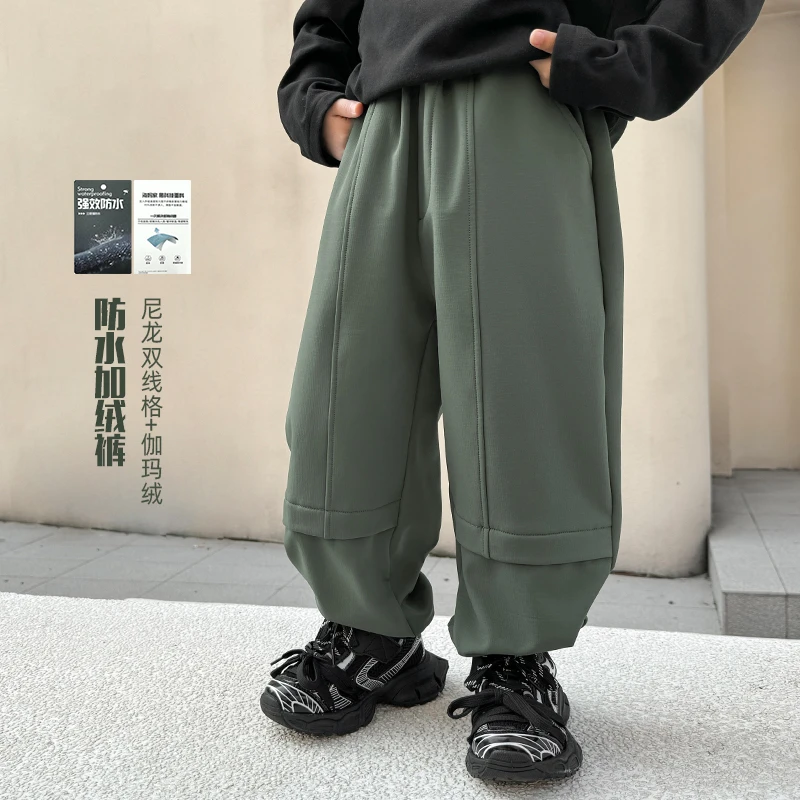 男童裤子加绒加厚儿童卫裤秋冬运动裤25冬装新款长裤童装|24dk38