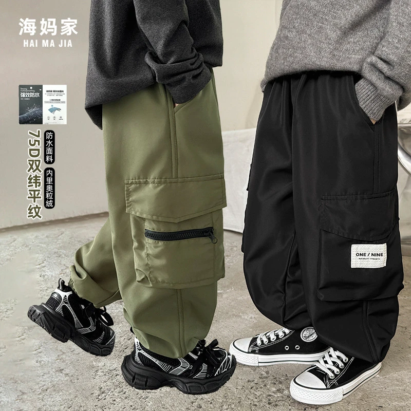 【秋冬新品】男童韩版加绒加厚工装裤儿童冬装裤子户外|24dk01