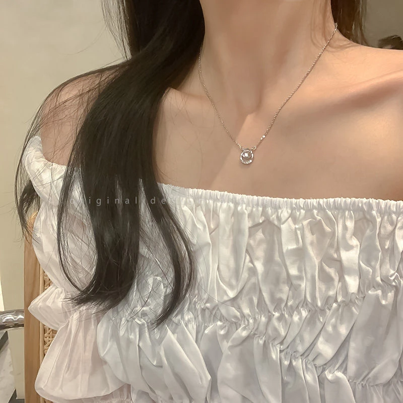 钛钢项链 双圆锁骨链气质项链女学生ins小众设计可爱简约百搭配饰