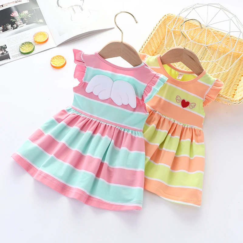 童装女小童夏季连衣裙韩版2025新款卡通条纹宝宝裙子女孩洋气衣服