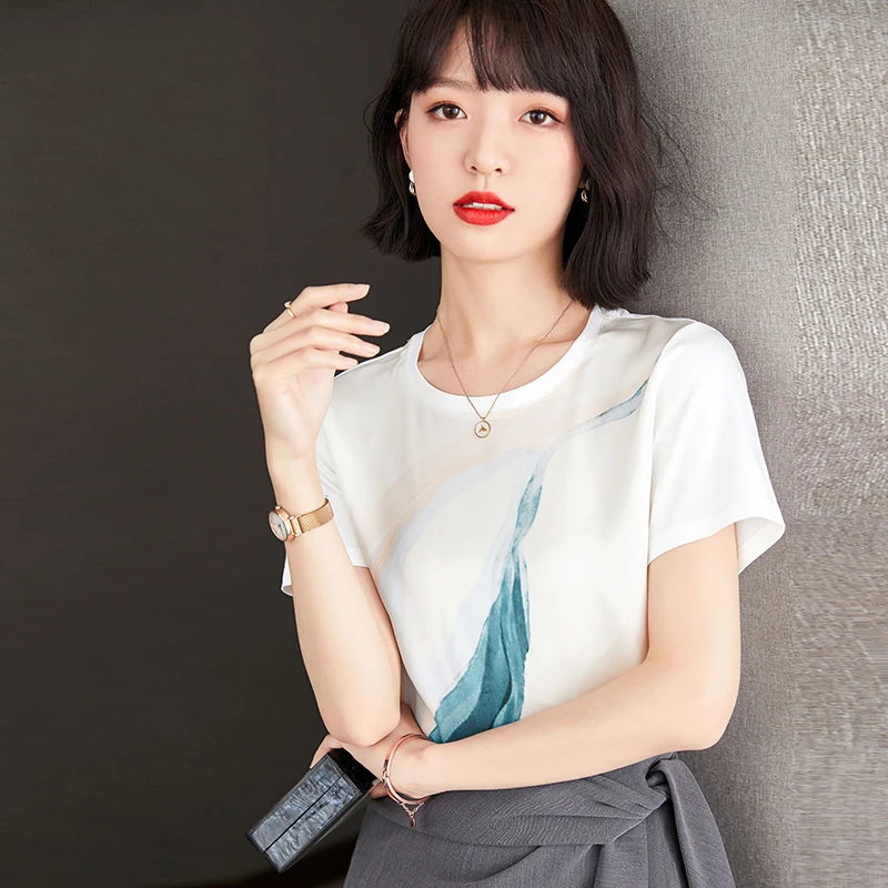蔻菲图女装2024夏季新款体恤小众设计感时尚气质小衫短袖t恤女潮