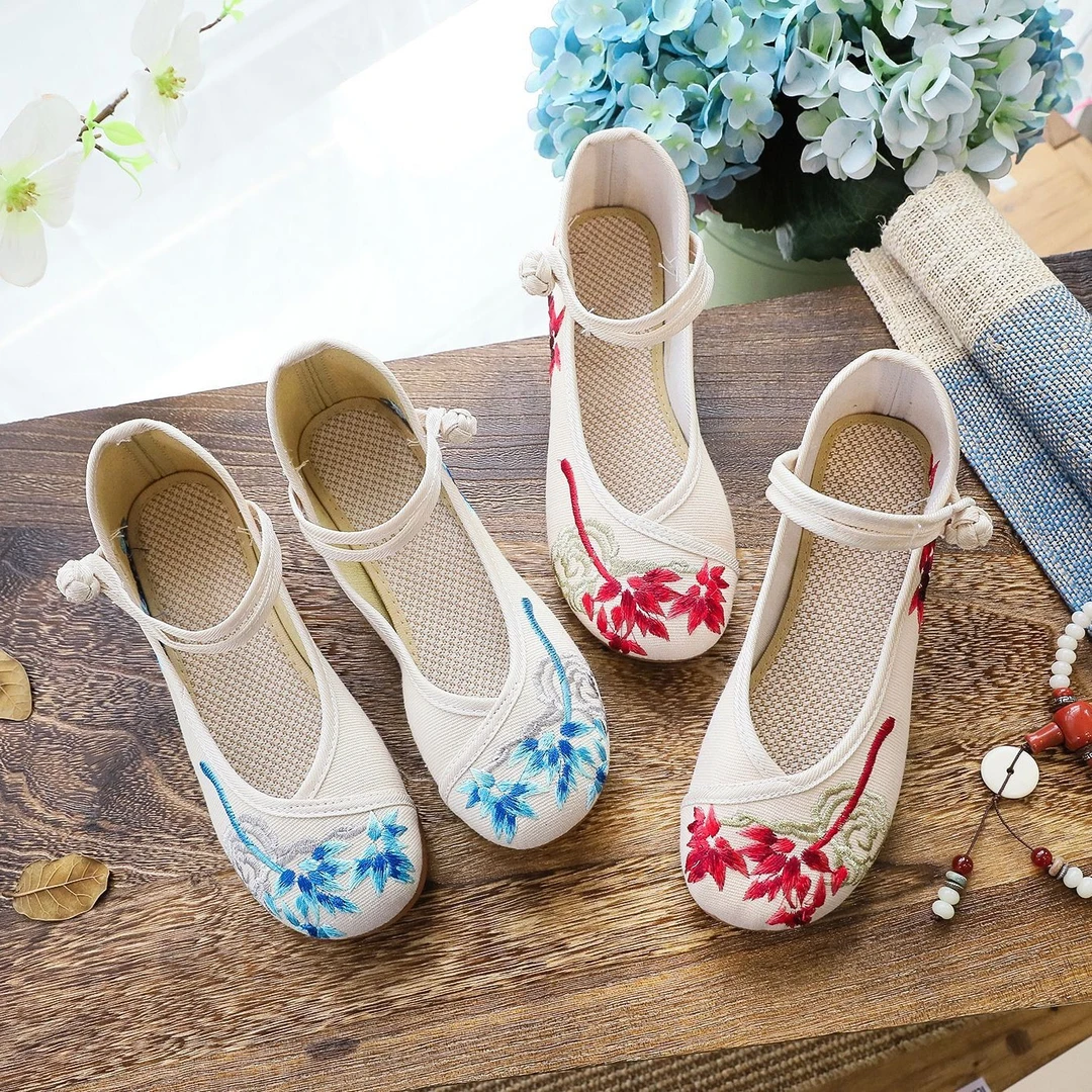 断码福利孤品清仓一脚蹬休闲布鞋民族风老北京布鞋百搭绣花单鞋