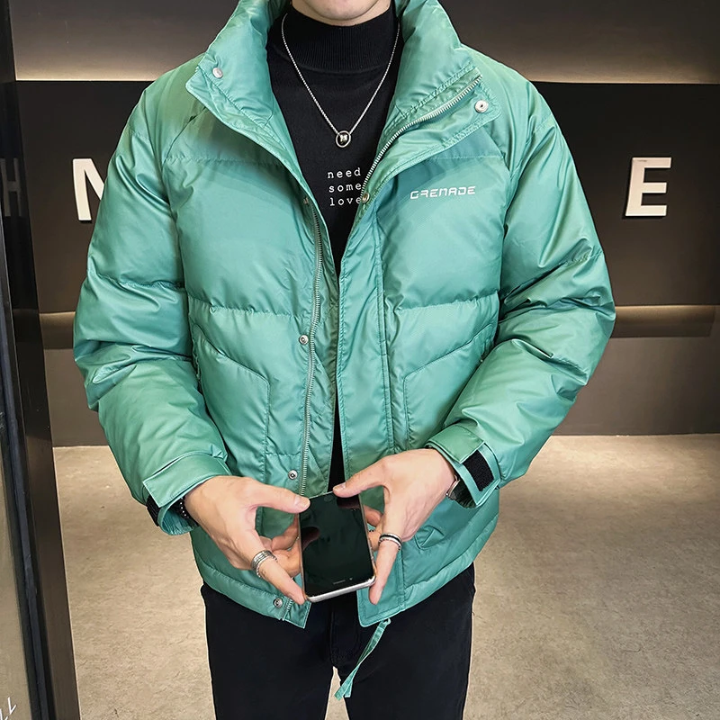 男冬季时尚鸭绒短款羽绒服青年男士防风防水加厚保暖羽立领羽绒服