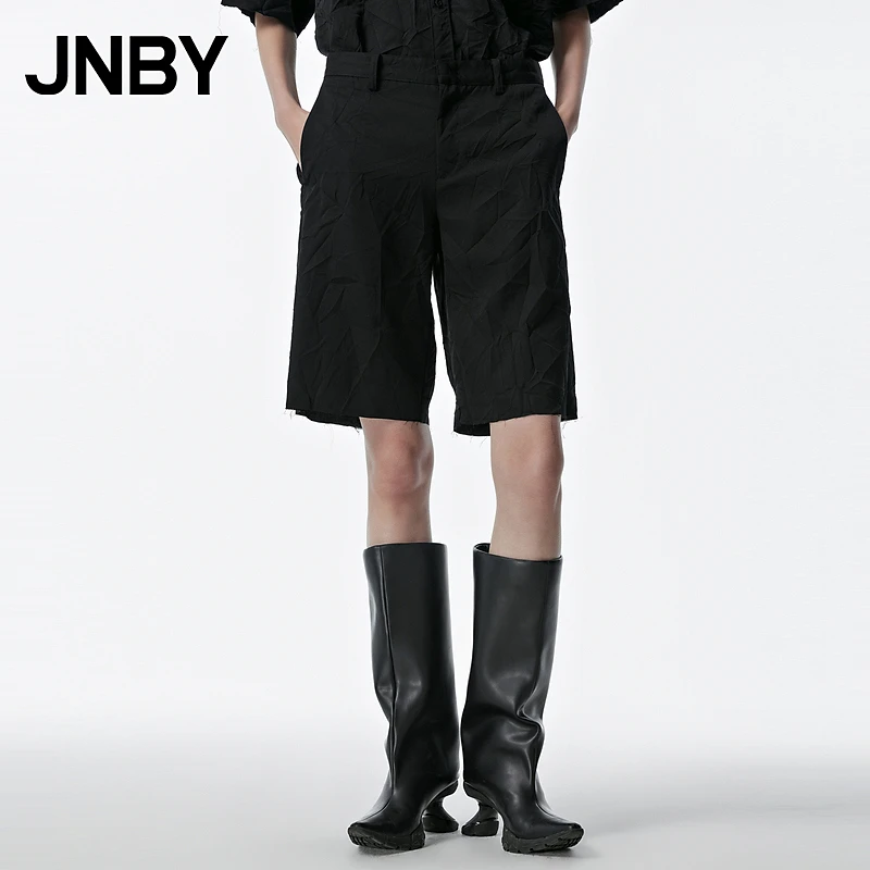 JNBY/江南布衣秋季西装短裤女休闲裤全羊毛精纺直筒中裤5N8E15010