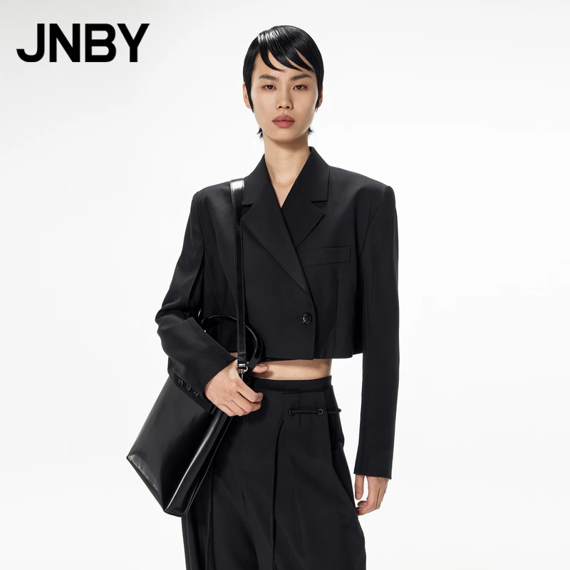 JNBY/江南布衣春西装宽松H型短款长袖外套通勤设计外套5N1714510