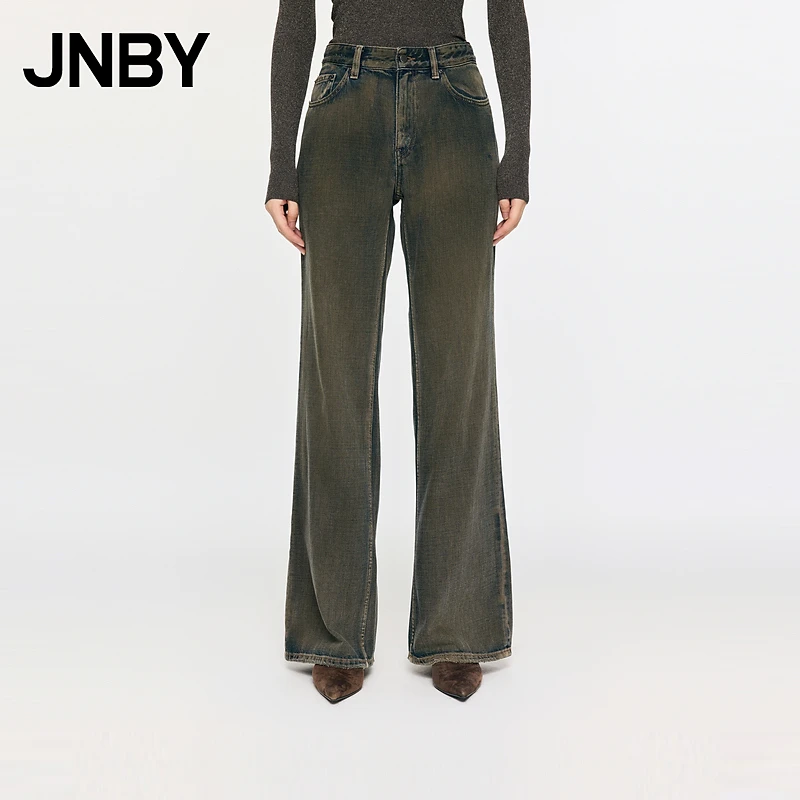 JNBY/江南布衣秋冬喇叭牛仔裤女水洗做旧棉质自然腰个性5O0E11280