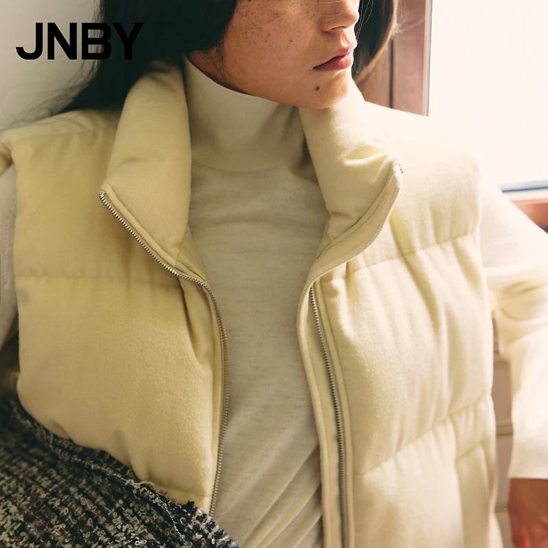 【舒芙蕾】JNBY/江南布衣冬羽绒马甲女羊绒羊毛毛呢外套5N0C12330