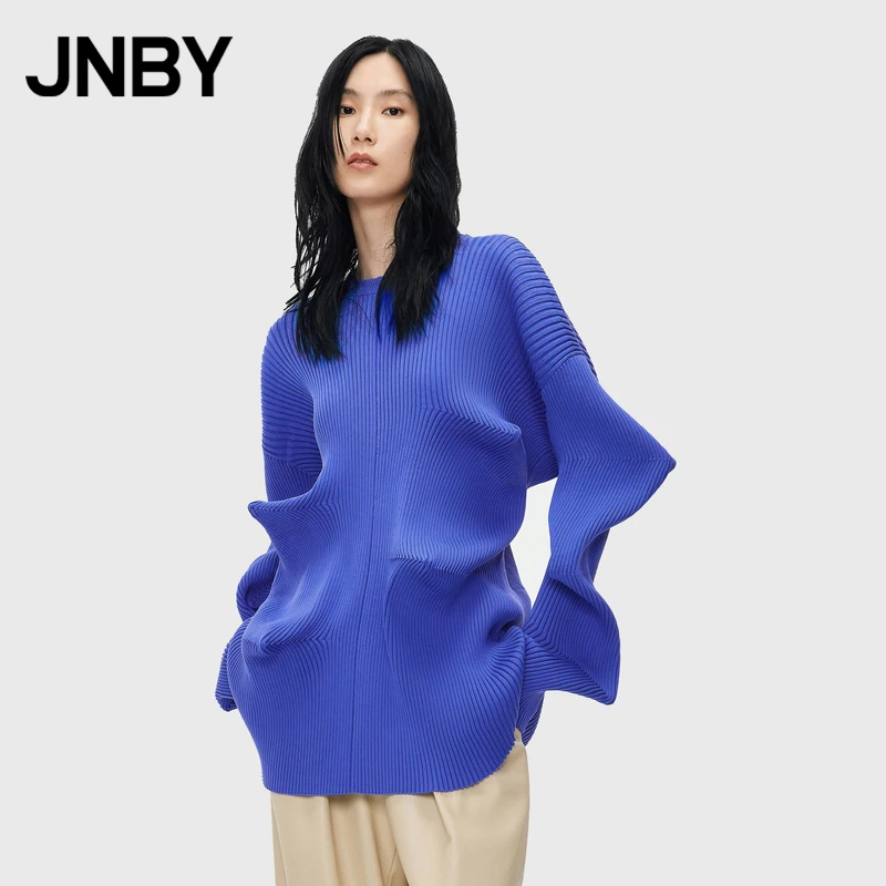 【妙脆角】JNBY/江南布衣针织衫女圆领设计感长袖套头通勤5M8310400