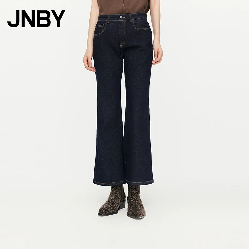 JNBY/江南布衣春秋牛仔裤女休闲喇叭九分复古通勤气质5O8E11250