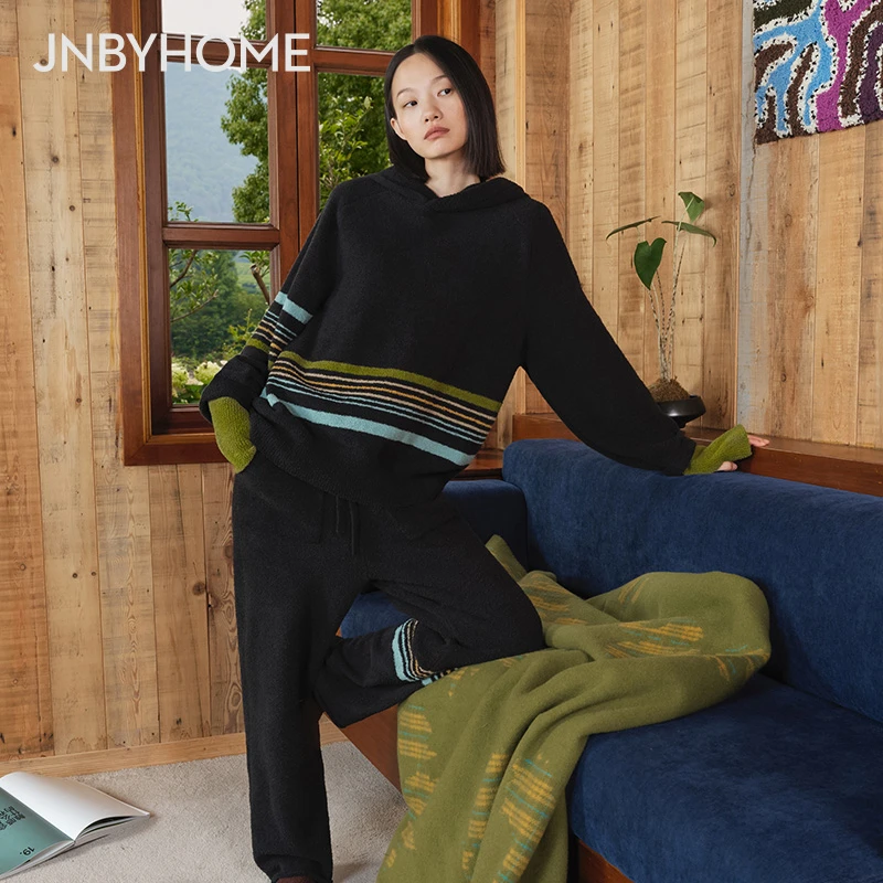 【撞色半边绒家居服】JNBYHOME江南布衣秋冬女半边绒睡衣女可外穿