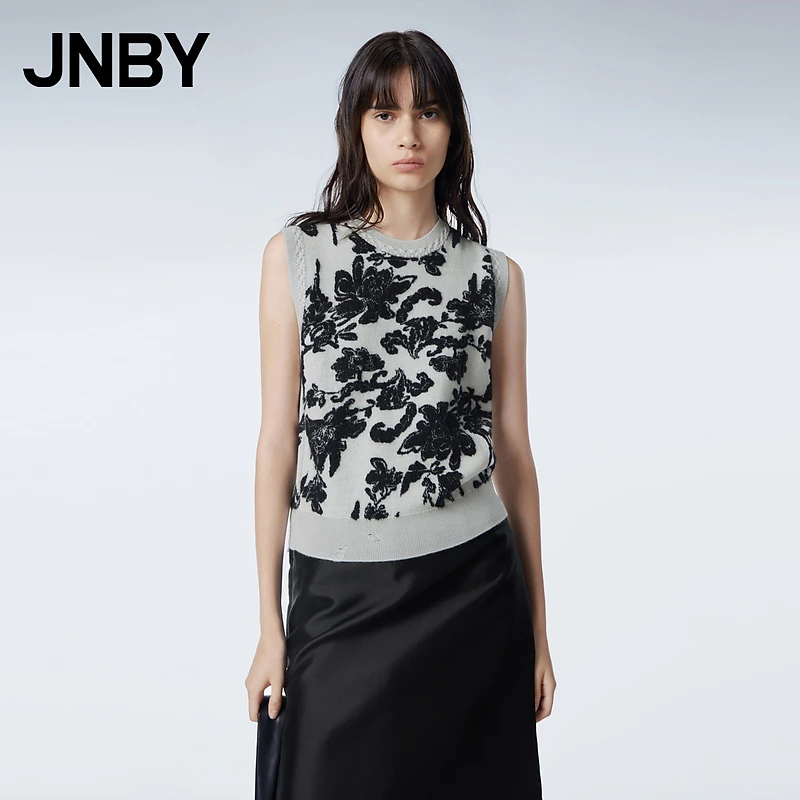 【100%绵羊毛】JNBY/江南布衣秋季针织衫背心女外搭短款5N9311210
