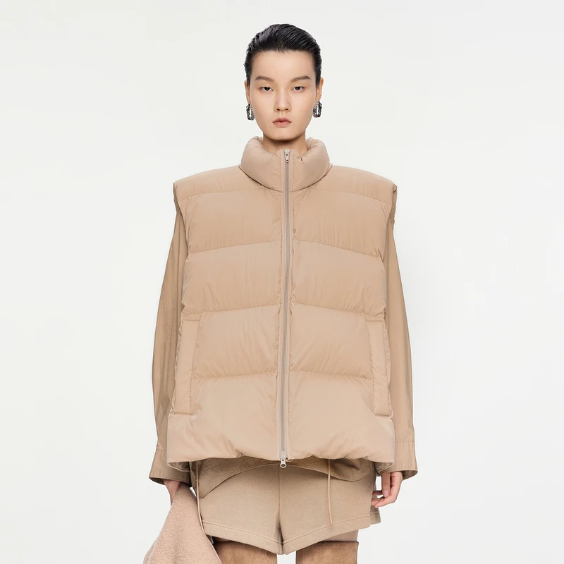 JNBY/江南布衣秋冬羽绒服马甲保暖时髦宽松简约立领无袖5O9C10070