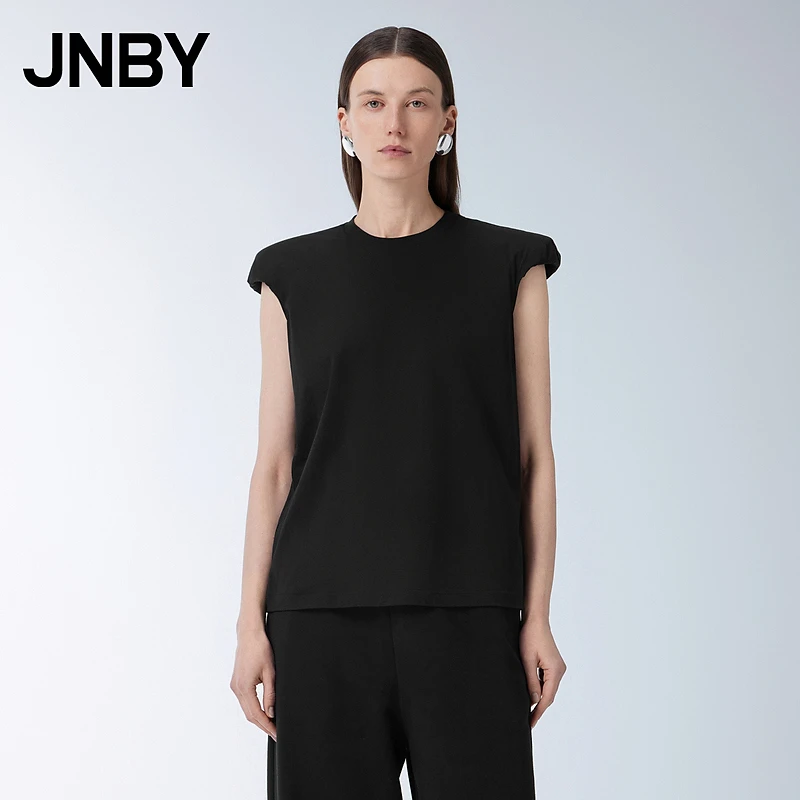 JNBY/江南布衣夏季女装T恤中长款棉质圆领短袖休闲气质5O4112570