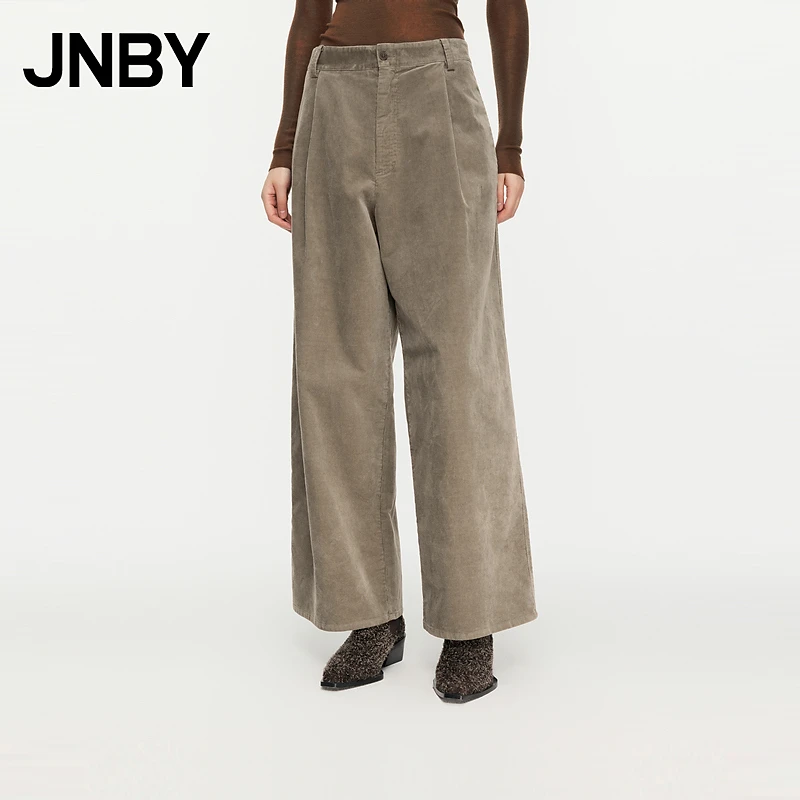 JNBY/江南布衣春秋灯芯绒阔腿裤女宽松绒感日常休闲长裤5O8E11420