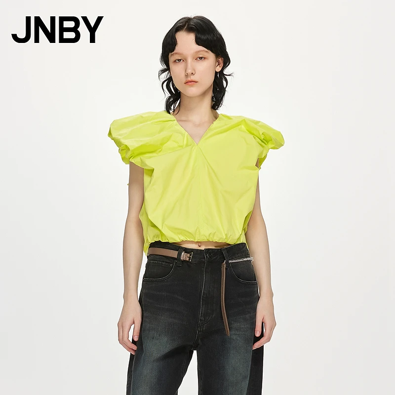 JNBY/江南布衣夏季衬衫无袖V领套头棉质简约通勤风5N4211020