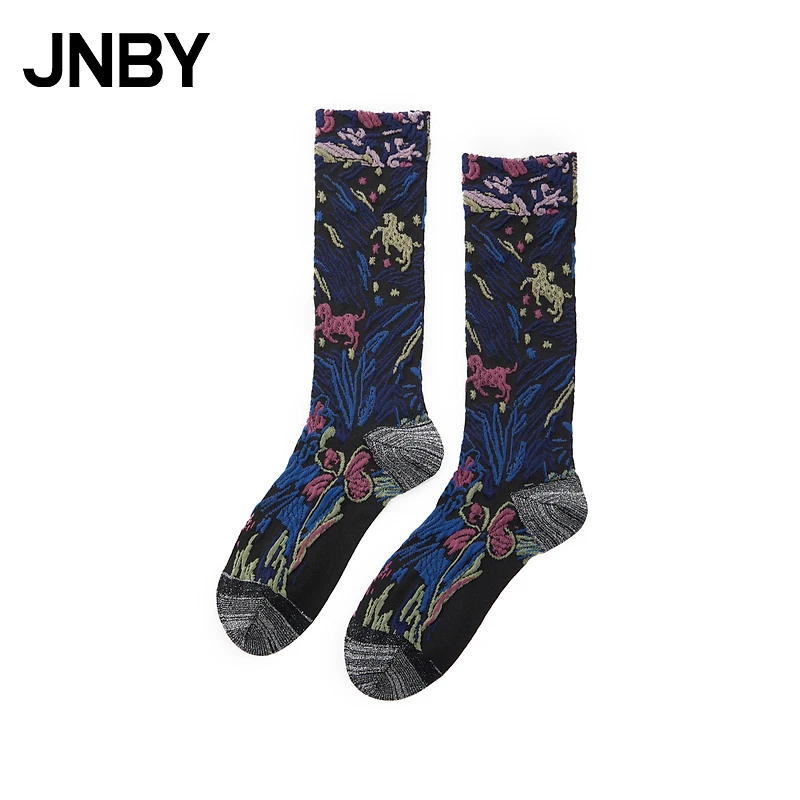 JNBY/江南布衣春秋中筒袜女袜子舒适时尚长袜7N8N14720
