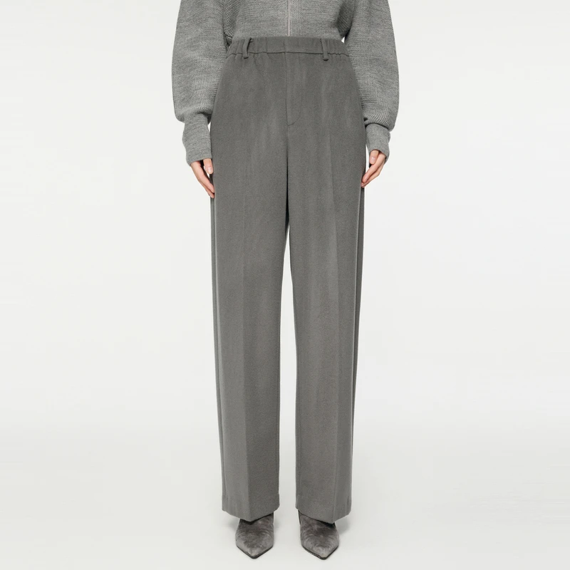 JNBY/江南布衣秋冬含羊绒羊毛呢休闲裤香蕉长裤休闲通勤5OAE13160