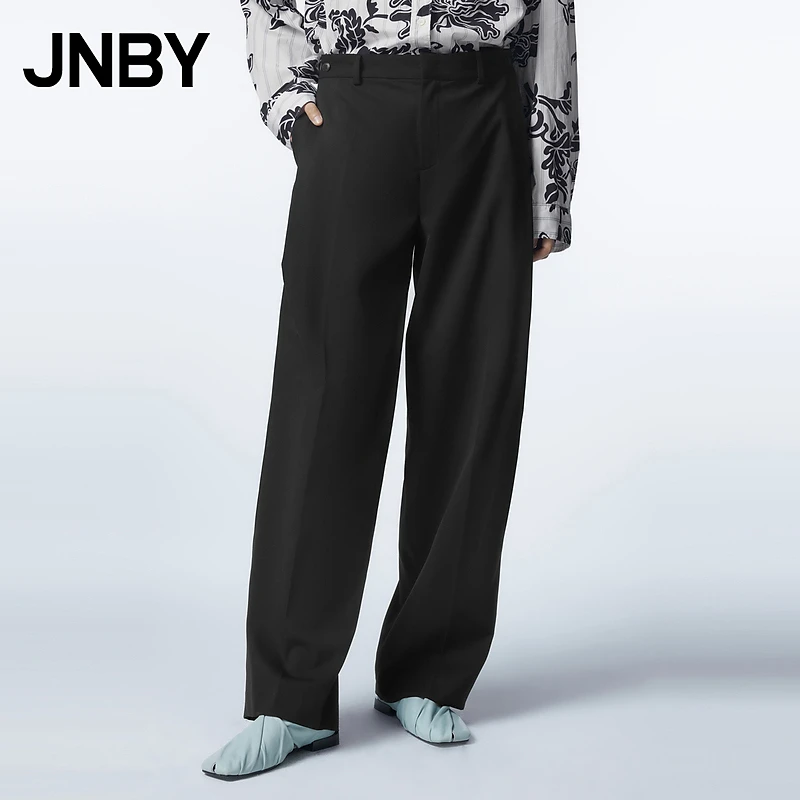 JNBY/江南布衣秋季休闲裤女直筒裤低腰裤子垂坠简约宽松5N9E10770