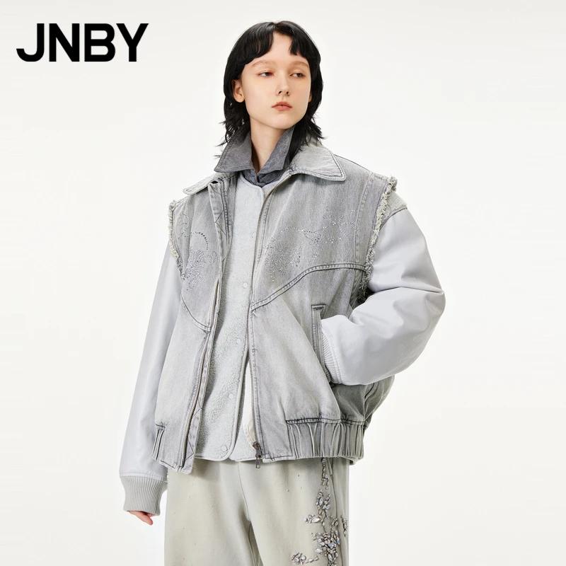 【老链接不上架】JNBY/江南布衣冬季牛仔拼接马甲外套女5M0C21120