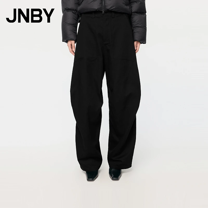 JNBY/江南布衣棉麻混纺阔腿裤宽松通勤休闲裤子5N7E1087A