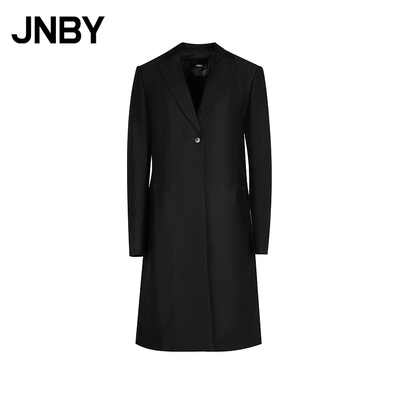 JNBY/江南布衣冬季西服拼接长袖垫肩挺括H型长款外套5L7701740