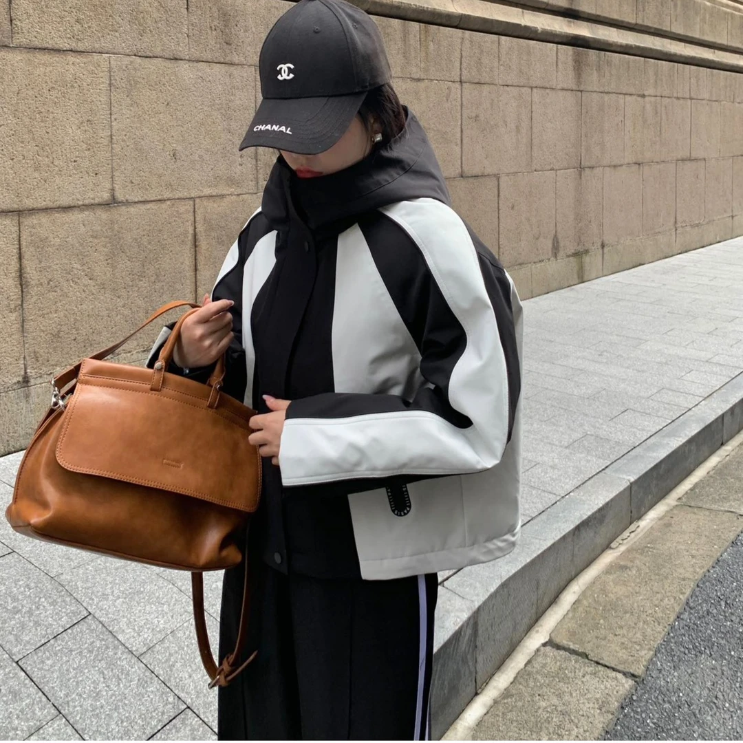 韩版冲锋衣羽绒服男女同款情侣90白鸭绒户外休闲运动宽松短款外套