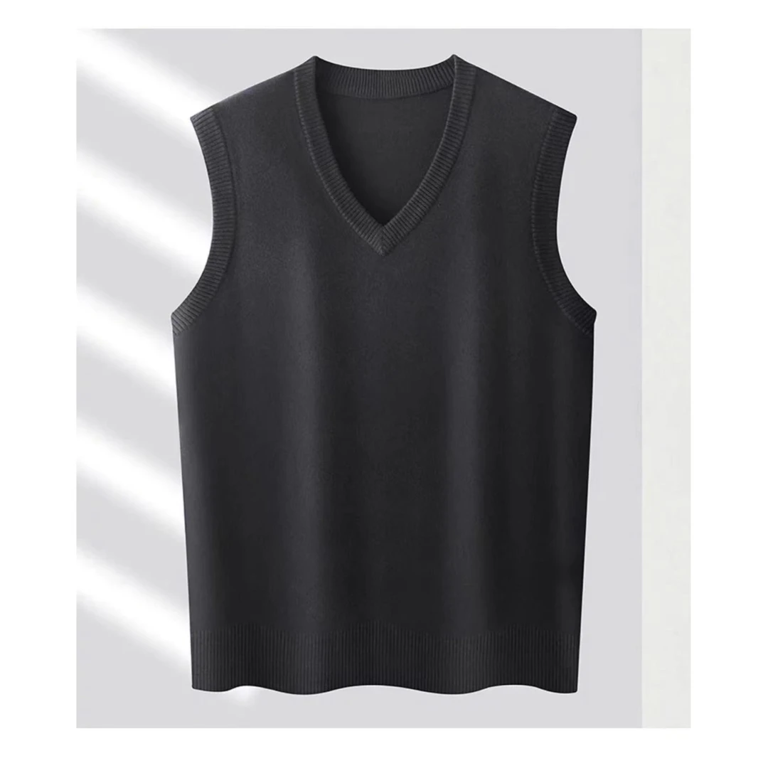 （速汐）8505桑蚕丝羊毛精纺男士商务休闲冬季针织马甲秋冬加厚背心