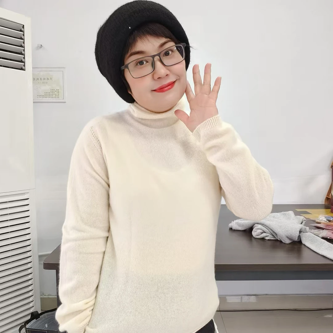 秋冬长袖顶奢级羊绒纱线高领针织百搭女士羊绒衫捡漏w001