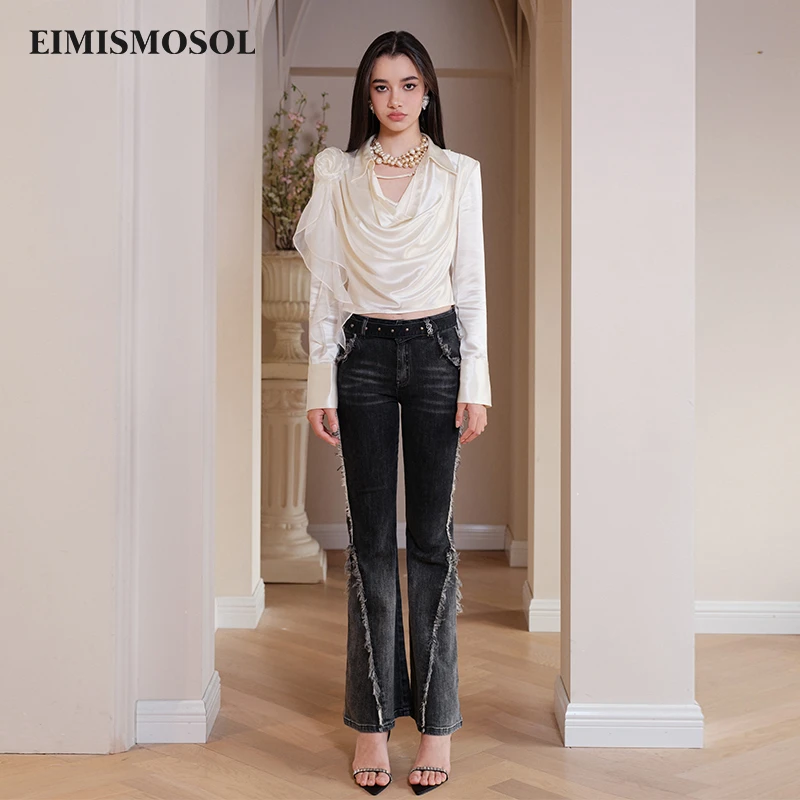 Eimismosol24SS 毛边牛仔喇叭裤