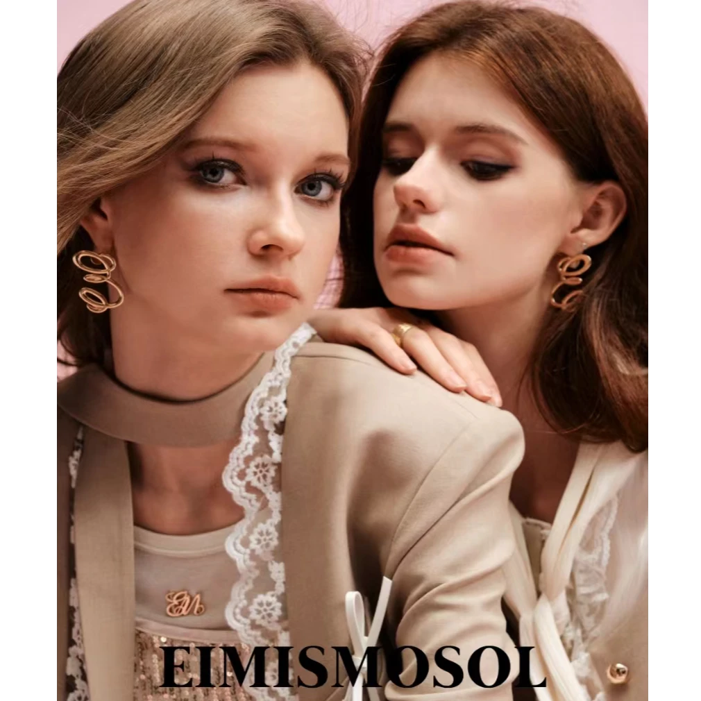 Eimismosol 铜质logo金属耳饰